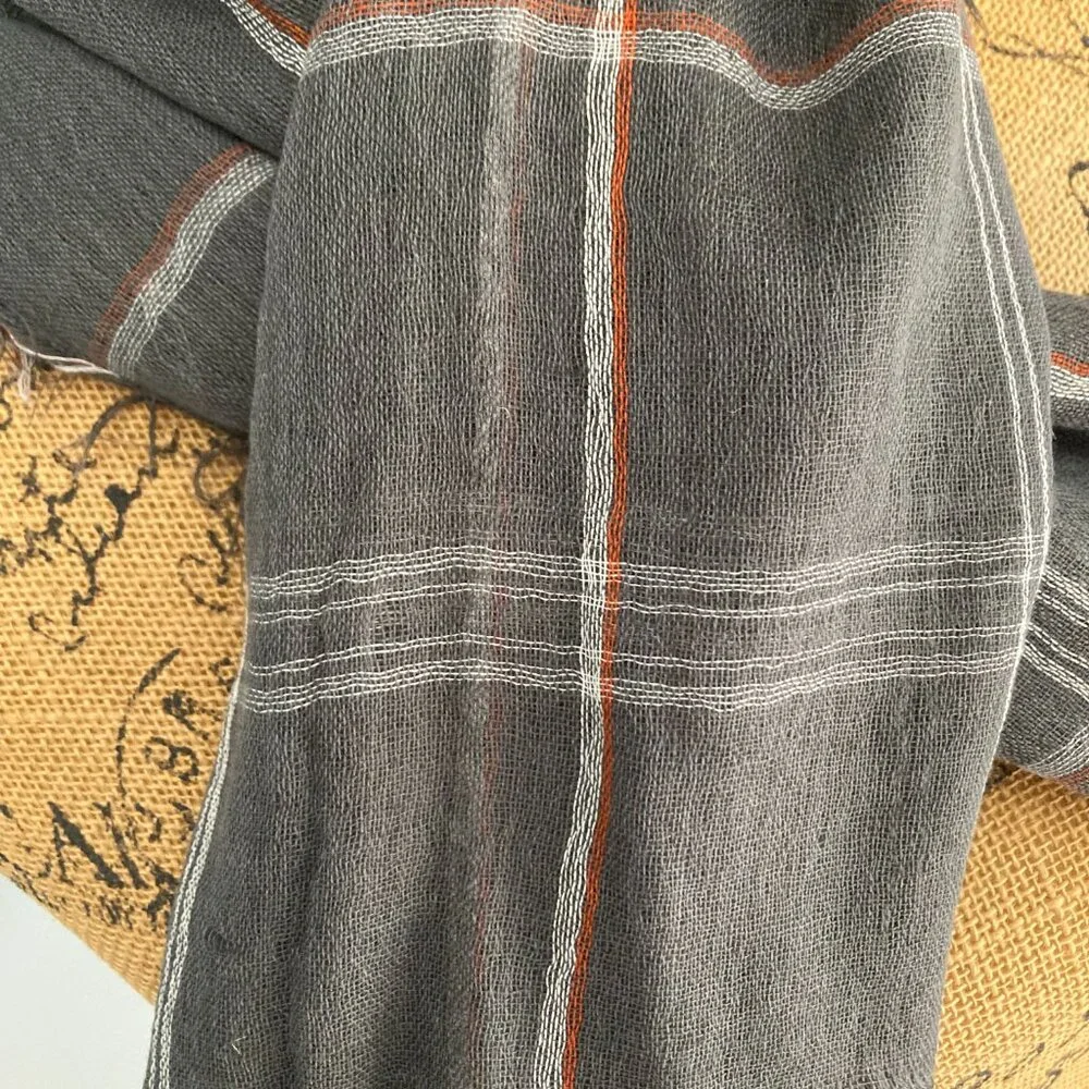 Gray Plaid Scarf NWT